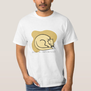 T-shirt Dessin de chat Dormir Tee - Relaxant animal de com