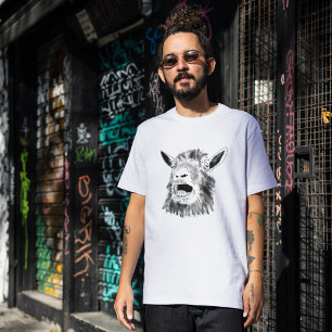 T-shirt Dessin de chèvre hurlante drôle Art d'animal fanta