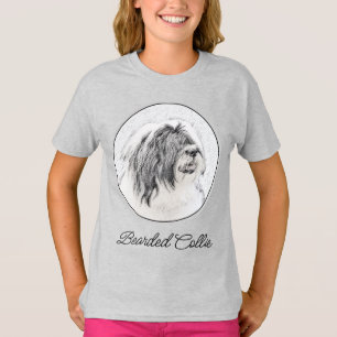T-shirt Dessin de collie à oreilles - Joli art de chien or