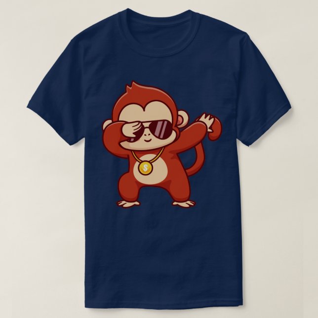 T-shirt Dessin de cool Monkey Dabbing (Design devant)