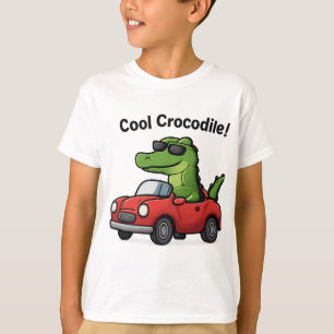 T-shirt Dessin de crocodile cool dans les lunettes de sole