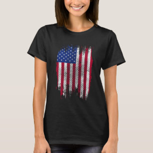 T-shirt Dessin de demi-teinte en détresse du drapeau améri