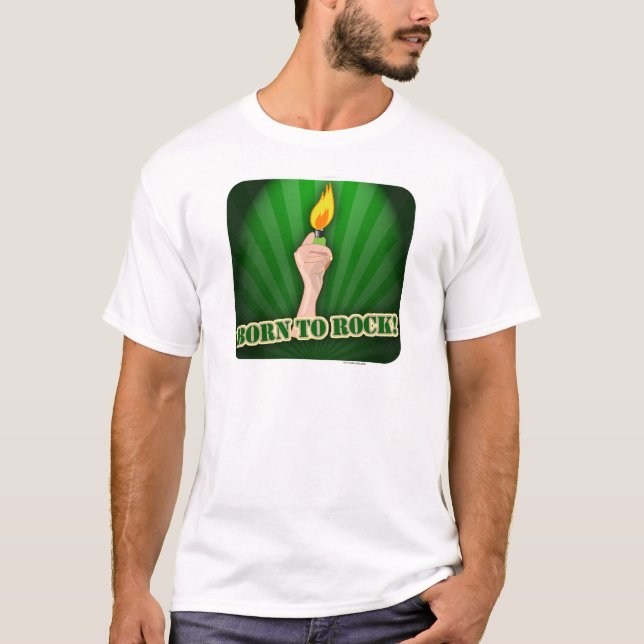 T-shirt Dessin De Design Plus Léger Né À Rock (Devant)