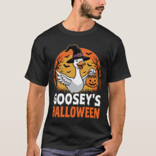 T-shirt Dessin de dessin animé rétro d'oie de sorcière d'H