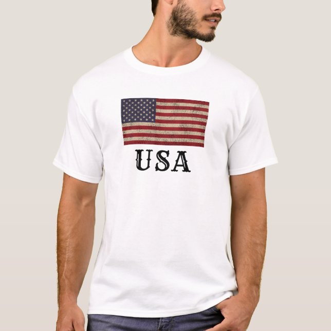 T-shirt Dessin de drapeau patriotique américain (Devant)
