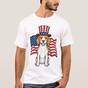 T-shirt Dessin de gravure vintage de drapeau de chien Beag
