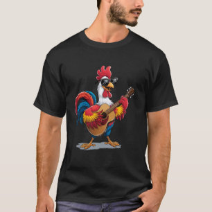 T-shirt Dessin de guitare drôle Amoureux de musique Coq jo