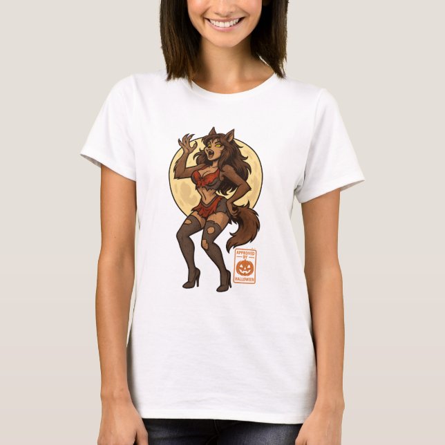 T-shirt Dessin de la fille Werewolf (Devant)