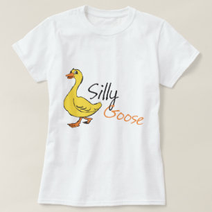 T-shirt Dessin de la main jaune dessiné sur l'oie bestiale