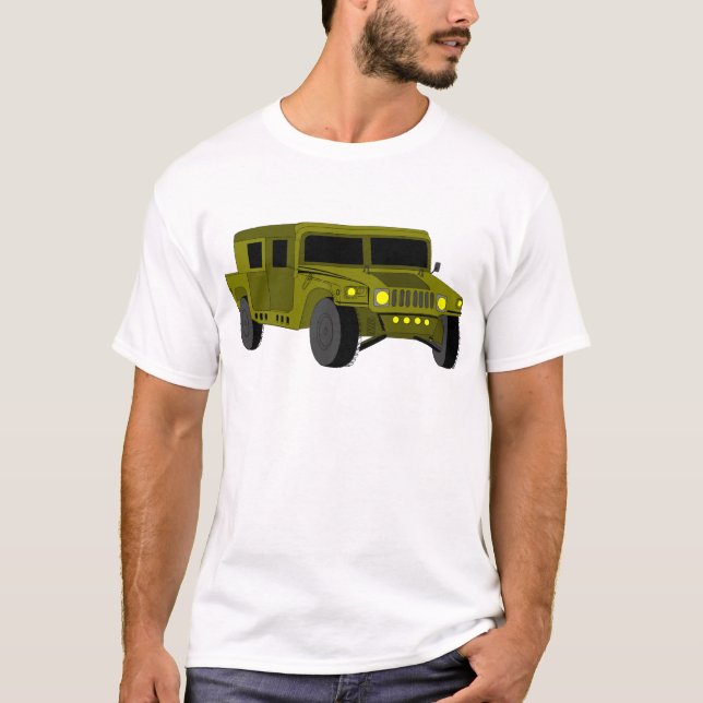 T-shirt Dessin de l'armée de camions (Devant)