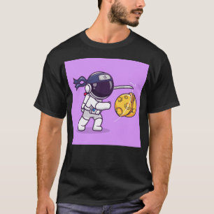 T-shirt Dessin de l'astronaute Ninja Slash Moon