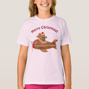 T-shirt Dessin de l'avion en pain d'épice de Noël