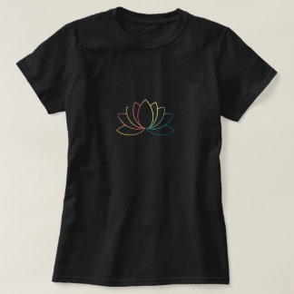 T-shirt Dessin de ligne de fleurs Lotus