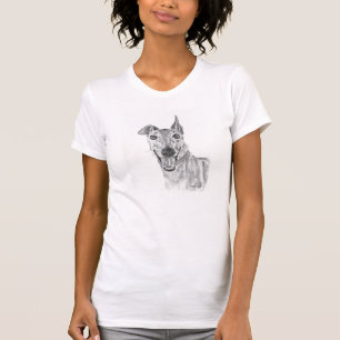 T-shirt Dessin de plan rapproché de lévrier