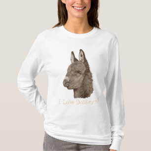 T-shirt dessin de portrait d'âne mignon