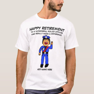 T-shirt Dessin de retraite d'un policier