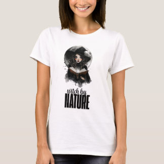 T-shirt Dessin de sorcière gothique sous la pleine lune ||