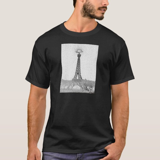 T-shirt Dessin de Tour Eiffel de Paris, le Texas (Devant)