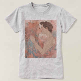 T-shirt Dessin de trait continu de l'homme et de la femme 