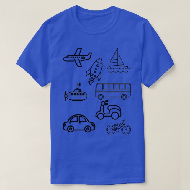 T-shirt Dessin de transport pour voiture d'avion pour enfa (Design devant)