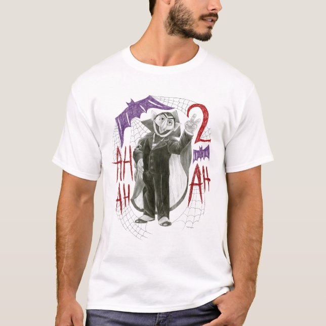 T-shirt Dessin d'esquisse Count von Count B&W (Devant)