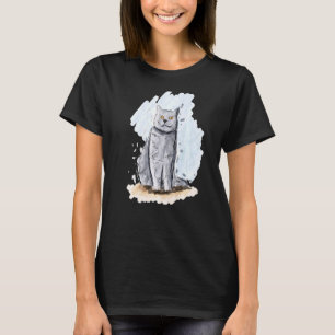T-shirt Dessin dessiné à la main d'un chat d'art d'un Shor