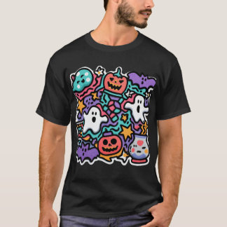 T-shirt Dessin d'Halloween coloré Fantômes et T-Shi Citrou