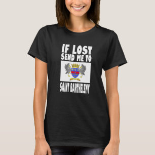 T-shirt Dessin du drapeau de Saint-Barthélemy Si perdu env