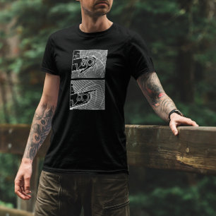 T-shirt dessin du levier avancé de la caméra vintage