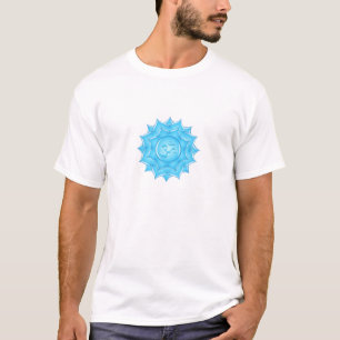 T-shirt Dessin du symbole Om de lotus de verre bleu