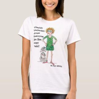T-shirt Dessin d'une jeune femme assurée avec des conseils