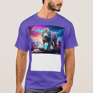 T-shirt dessin en tigre blanc 4