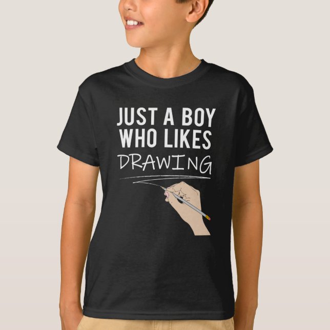 T-shirt Dessin esquisse Dire un cadeau de garçon (Devant)