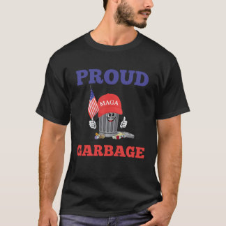 T-shirt Dessin humoristique de poubelle drapeau américain 