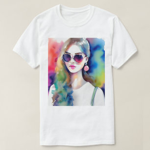 T-shirt Dessin Illustration fille, Fashion Girl, femme