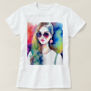 T-shirt Dessin Illustration fille, Fashion Girl, femme