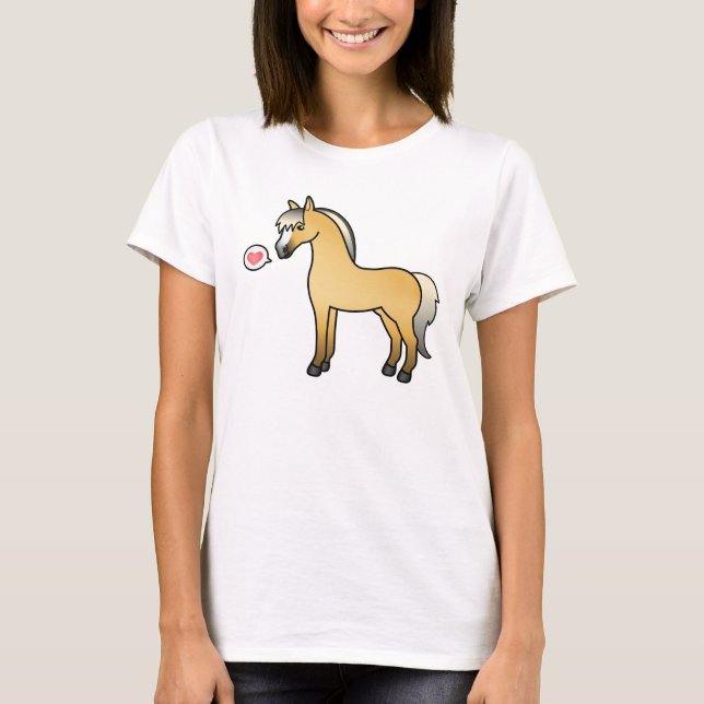T-shirt Dessin illustré norvégien Fjord Horse Love (Devant)