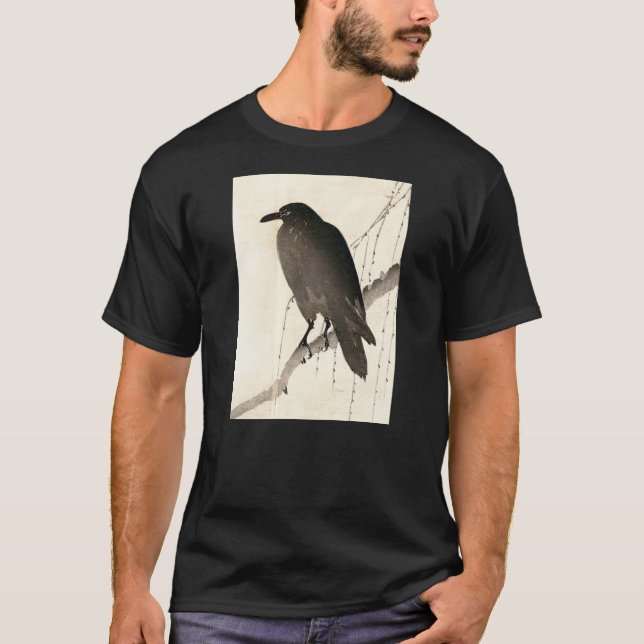 T-shirt Dessin japonais d'un corbeau (Devant)
