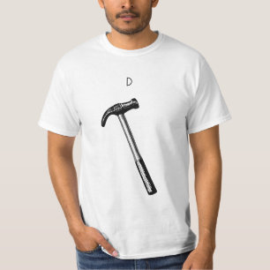 T-shirt Dessin marteau, illustration vintage de l'outil.