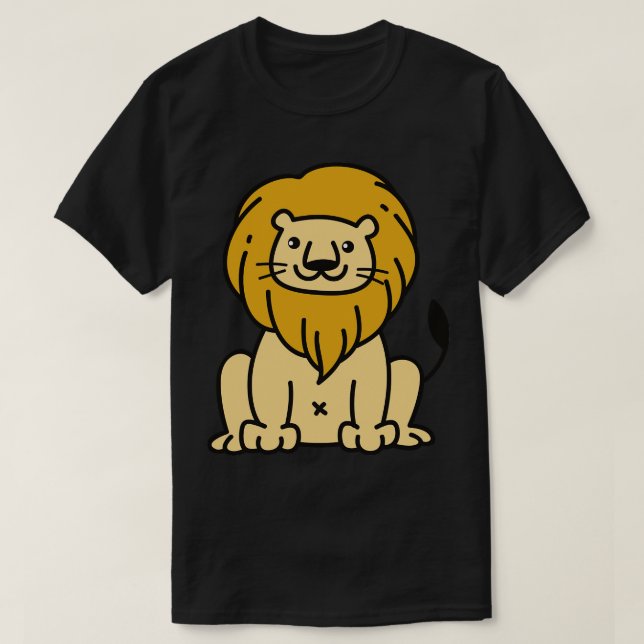 T-shirt Dessin mignon à Doodle Lion (Design devant)