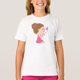 T-shirt Dessin mignon pour fille et papillon