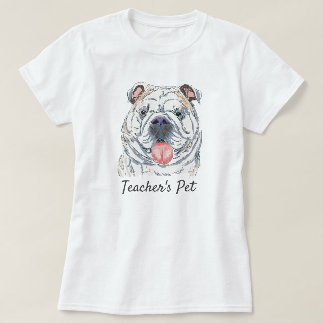 T-shirt Dessin original réaliste anglais Bulldog (Design devant)