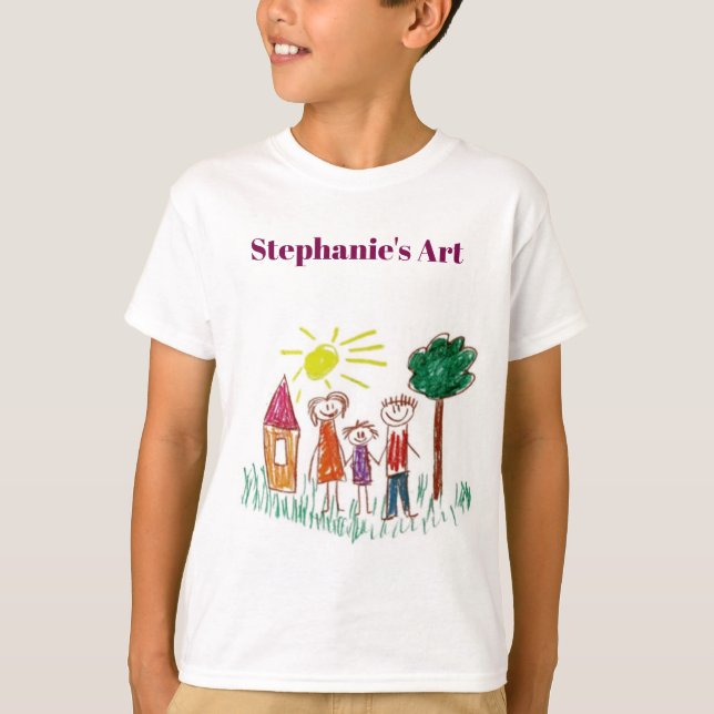 T-shirt Dessin personnalisé Chemise enfants oeuvre pour ma (Devant)