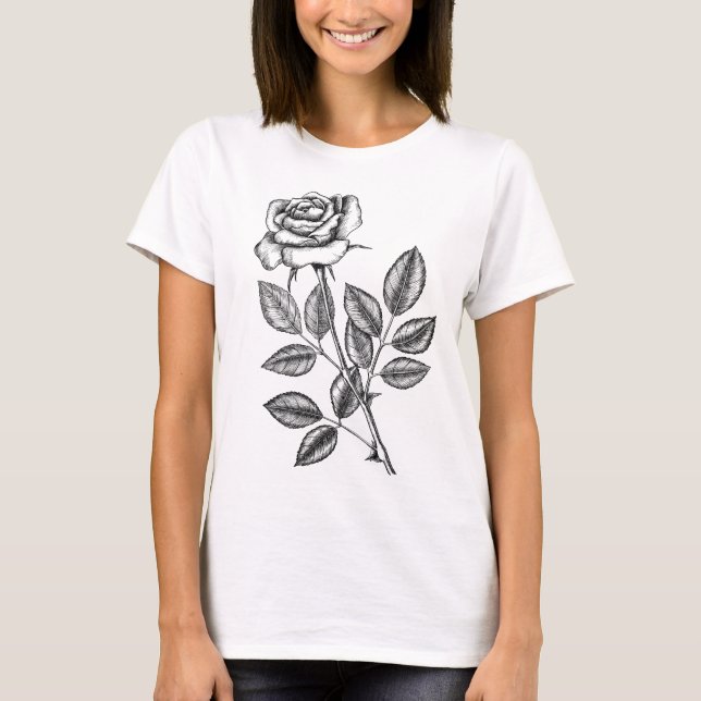 T-shirt dessin rose (Devant)