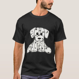 T-shirt Dessin simple de contour de chien en peluche dalma