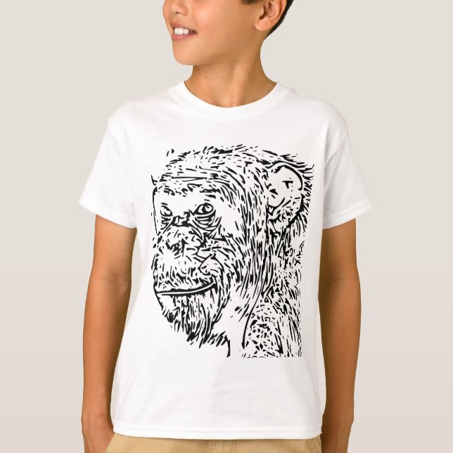 T-shirt Dessin sur le chimpanzé (Devant)