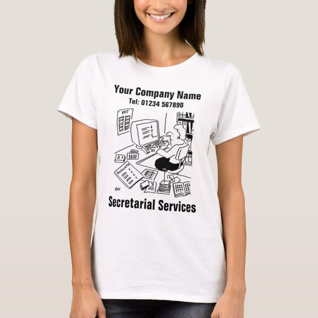 T-shirt Dessin sur les services de secrétariat pour person (Devant)