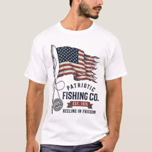 T-shirt Dessin vectoriel de drapeau de pêche patriotique v