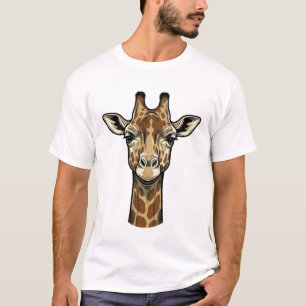 T-shirt Dessin vectoriel de girafe gravure vintage_1