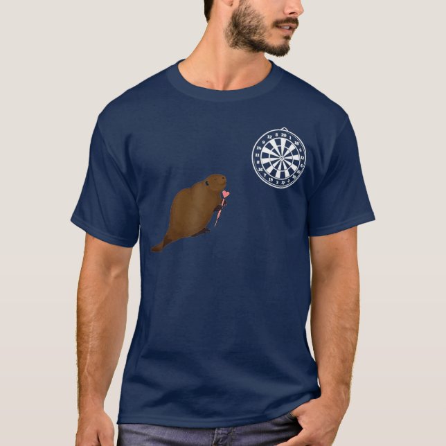 T-shirt Dessins à tambours Dartboard Darts Nutria Bullseye (Devant)